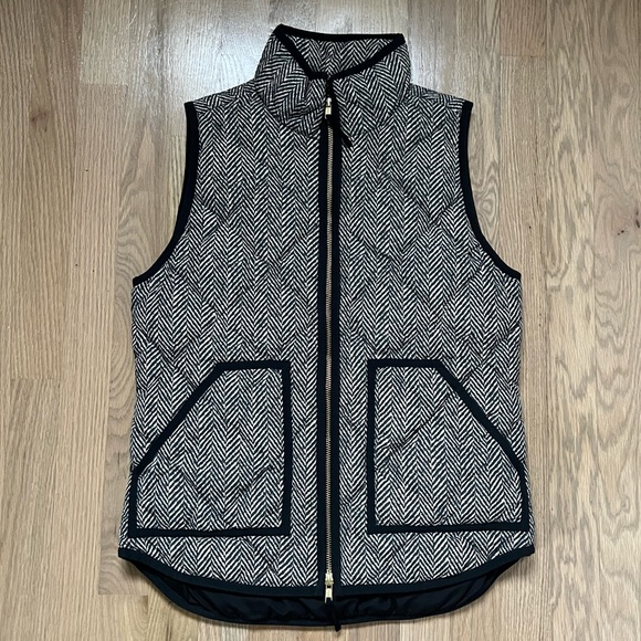 J Crew Herringbone Down Puffer Vest - Picture 2 of 6